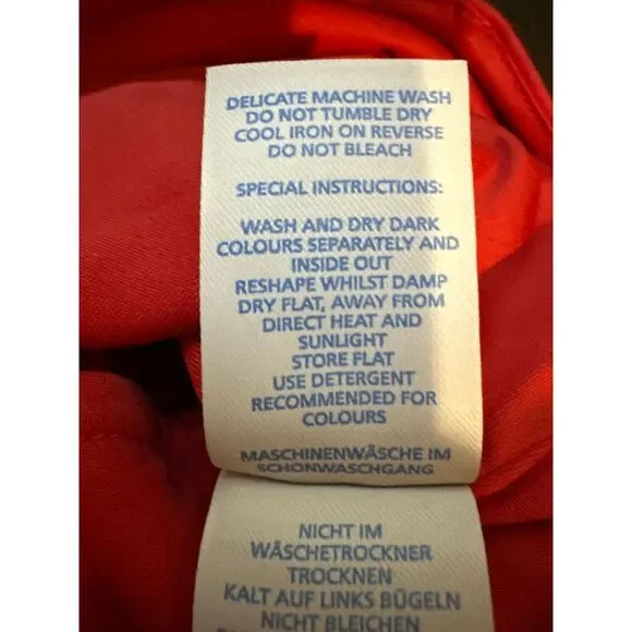 Boden Layer Scalloped Ruffle Dress Mini Women's Size 12L Red Short Sleeve - Picture 6 of 7